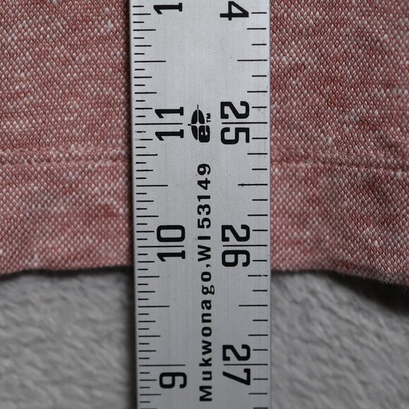 BOSS Hugo Boss Polo Shirt Mens Medium Pink Linen Short Sleeve Made In Portugal - Picture 6 of 12